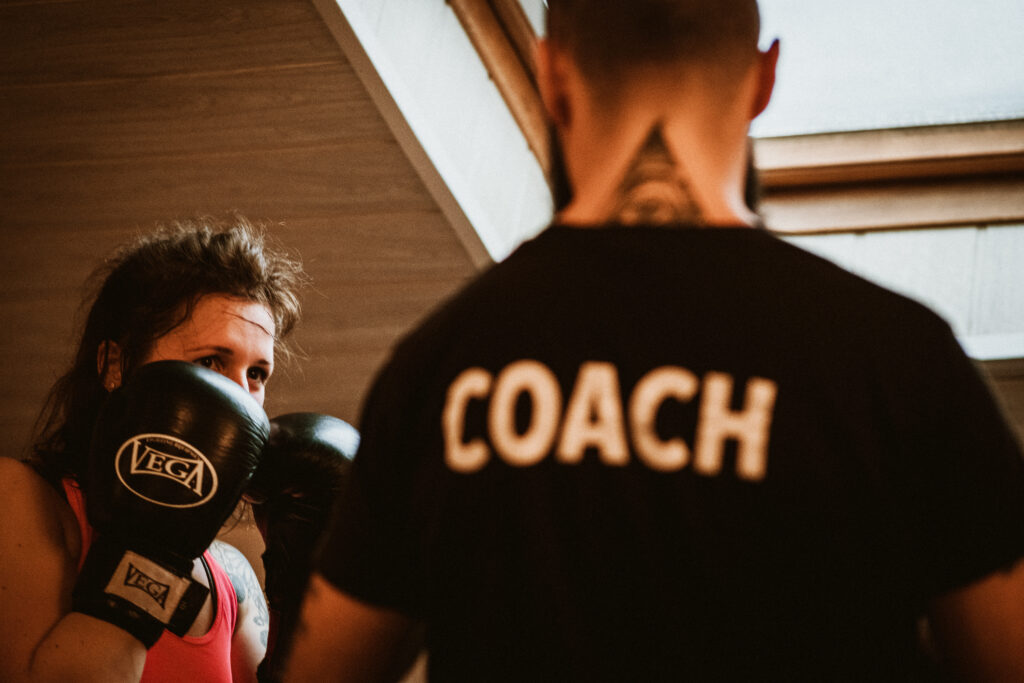 sophie à l'entrainement de boxe