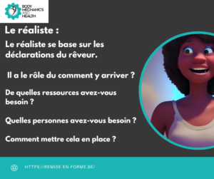 Le réaliste est la personnalité de la méthode Walt Disney qui se pose la question du comment y arriver ! Coach sportif Reduan 